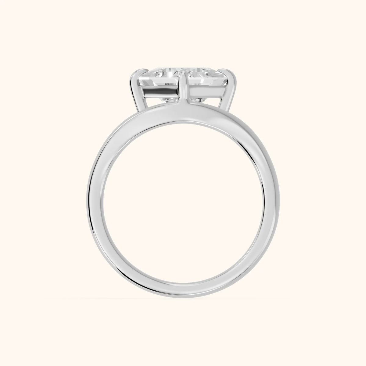 Madeleine Split Shank Princess Diamond Engagement Ring in Silver - FingerView.webp