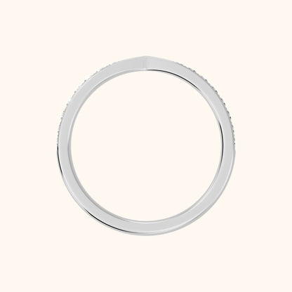 Tosca Tapered Riviera Round Diamond Half Eternity Band in Silver - FingerView