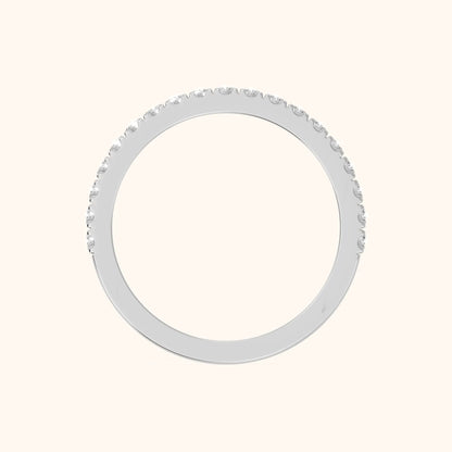 Lisette Pavé Round Diamond Half Eternity Band in Silver - FingerView