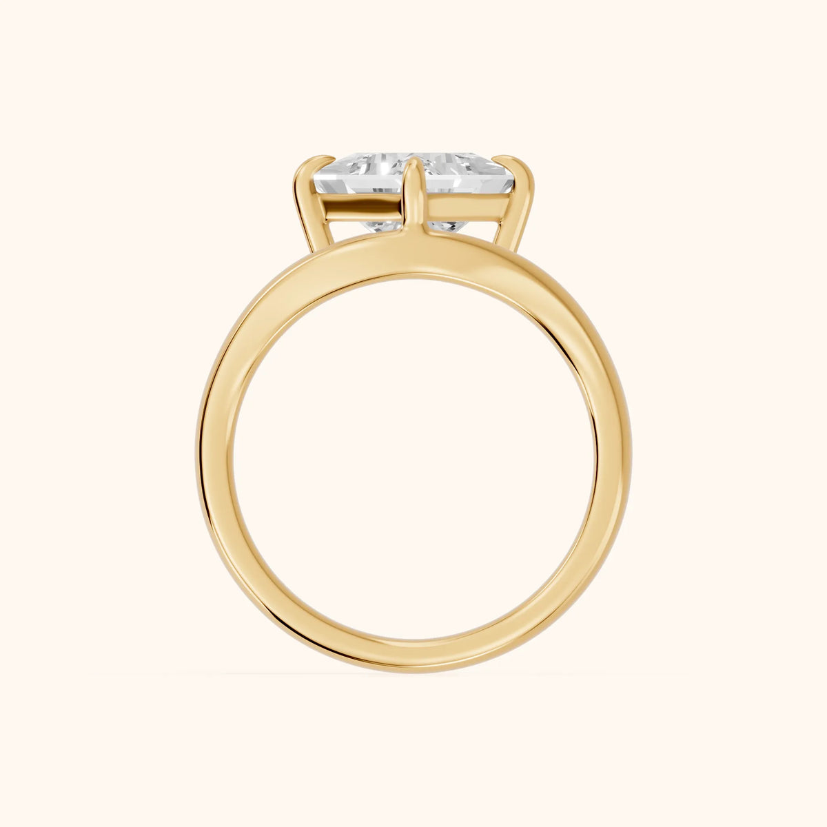 Madeleine Split Shank Princess Diamond Engagement Ring in Yellow Gold - FingerView.webp