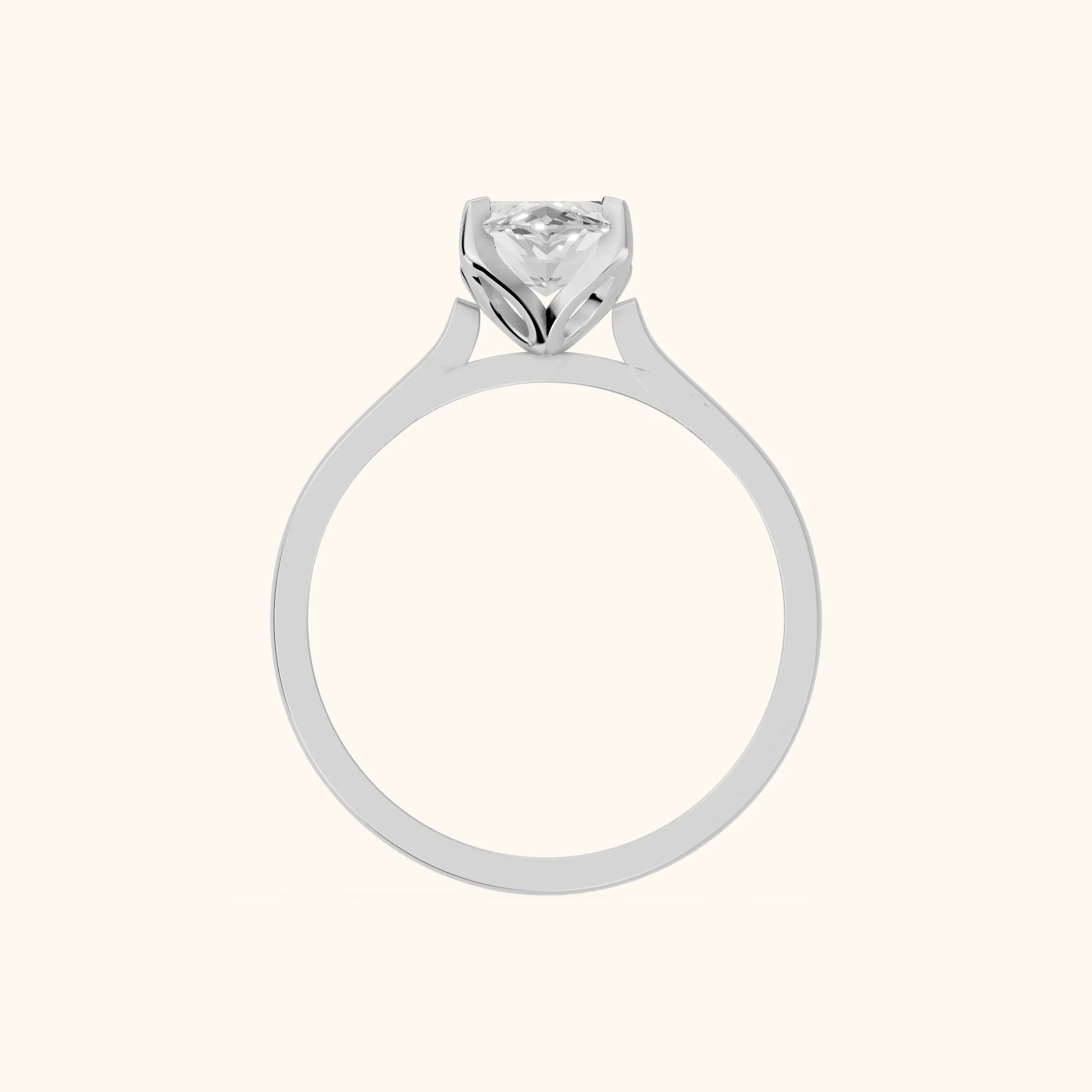 Isabella Bloom Solitaire Marquise Diamond Engagement Ring in Silver - FingerView