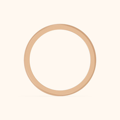 Yana Carved Step Edge Wedding Band in Rose Gold - FingerView