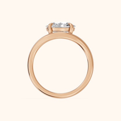 Madeleine Split Shank Oval Diamond Engagement Ring in Rose Gold - FingerView.webp