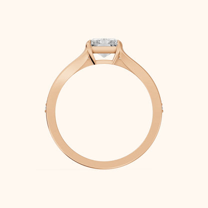 Lucinda Split Shank Radiant Diamond Engagement Ring in Rose Gold - FingerView.webp