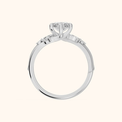 Joanna Milgrain Twist Radiant Diamond Engagement Ring in Platinum - FingerView.webp