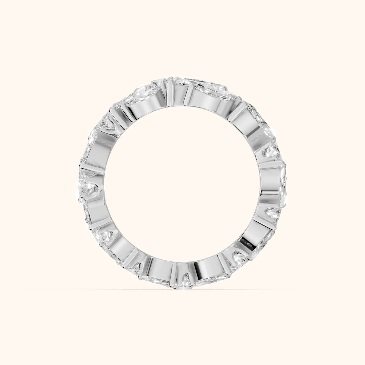 Romina Eternity Marquise & Round Diamond Anniversary Ring in White Gold - FingerView