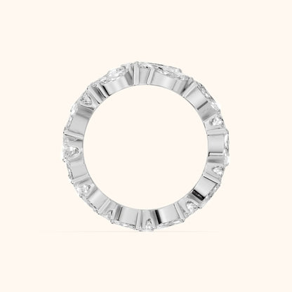 Romina Eternity Marquise & Round Diamond Anniversary Ring in White Gold - FingerView