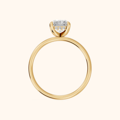 Charlotte Charm Solitaire Radiant Diamond Engagement Ring in Yellow Gold - FingerView