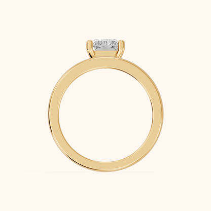 Maisie Four Prong Solitaire Radiant Diamond Engagement Ring in Yellow Gold - FingerView.webp