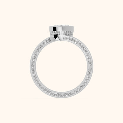 Marigold Bezel Bypass Marquise Diamond Engagement Ring in White Gold - FingerView.webp