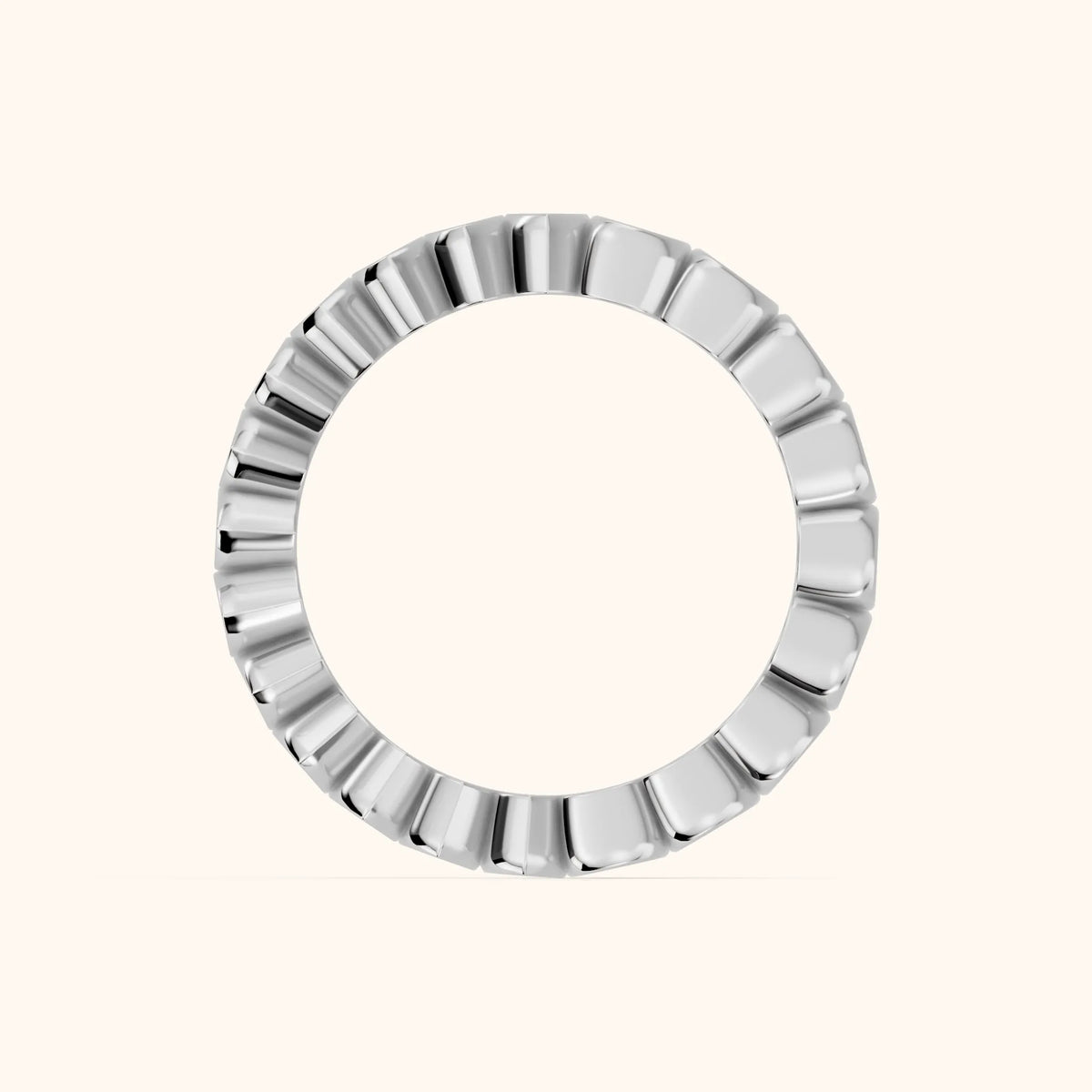 Blanca Bezel Cushion & Marquise Diamond Eternity Band in Silver - FingerView