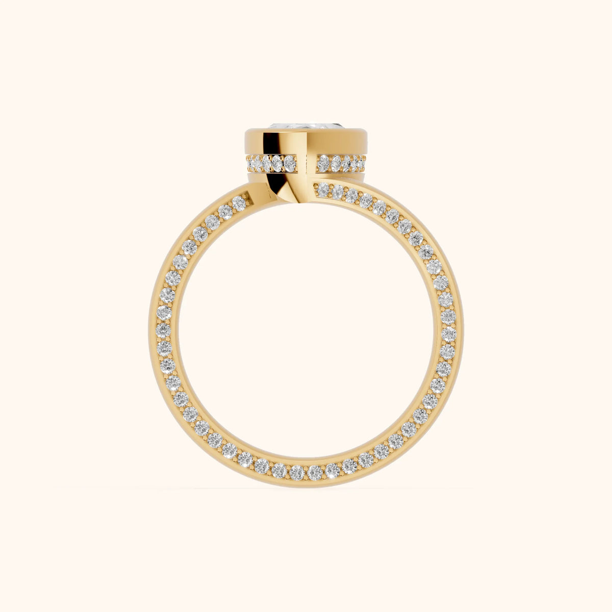Marigold Bezel Bypass Marquise Diamond Engagement Ring in Yellow Gold - FingerView.webp