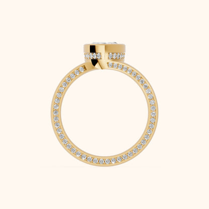 Marigold Bezel Bypass Marquise Diamond Engagement Ring in Yellow Gold - FingerView.webp