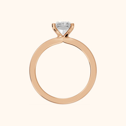 Matilda Cathedral Solitaire Radiant Diamond Engagement Ring in Rose Gold - FingerView.webp