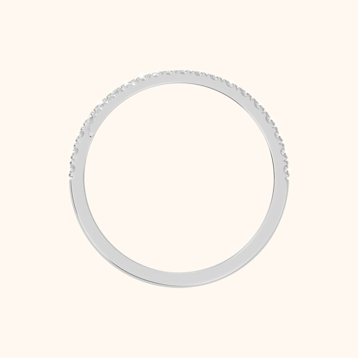 Mina Bypass Round Diamond Wedding Band in Silver - FingerView