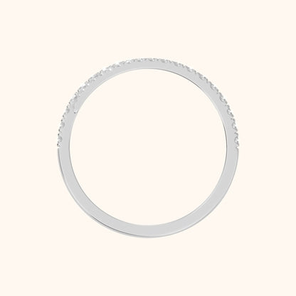 Mina Bypass Round Diamond Wedding Band in Silver - FingerView