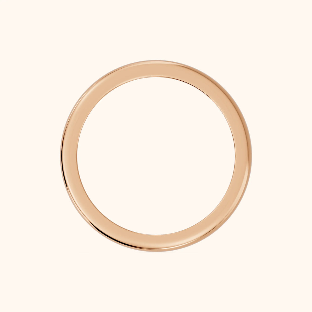 Justine Classic Low Dome Wedding Band in Rose Gold - FingerView