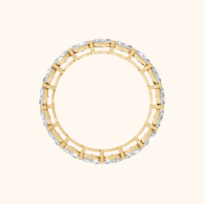 Silvia East-West Oval Diamond Eternity Band in Yellow Gold - FingerView
