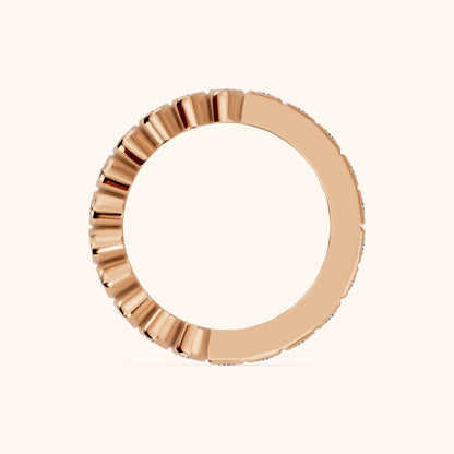 Pilar Bezel Marquise & Baguette Diamond Eternity Band in Rose Gold - FingerView