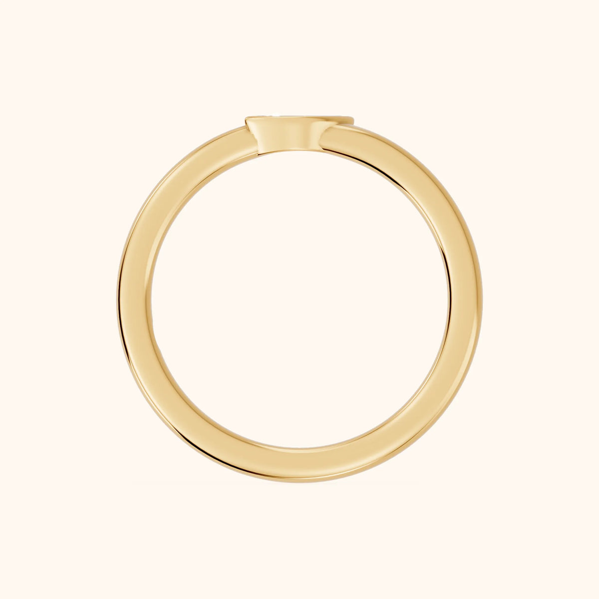 Renee Bezel Marquise Diamond Wedding Band in Yellow Gold - FingerView