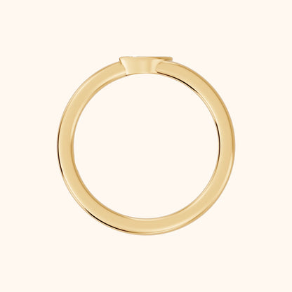 Renee Bezel Marquise Diamond Wedding Band in Yellow Gold - FingerView