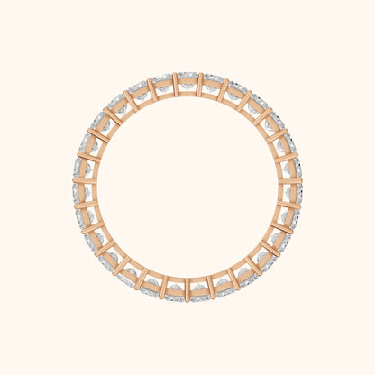 Manon Shared Prong Princess Diamond Eternity Band in Rose Gold - FingerView