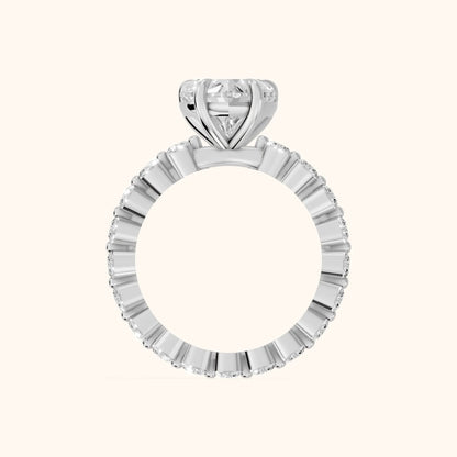 Piper Sidestone Heart Diamond Engagement Ring in White Gold - FingerView.webp