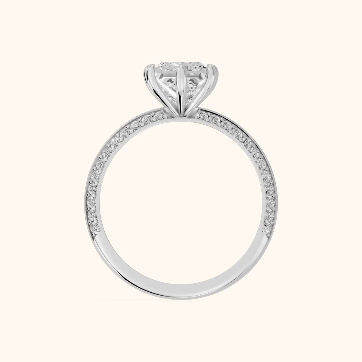 Meredith Knife Edge Pavé Princess Diamond Engagement Ring in Platinum - FingerView.webp