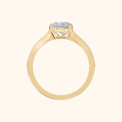 Lucinda Split Shank Princess Diamond Engagement Ring in Yellow Gold - FingerView.webp