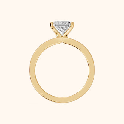 Matilda Cathedral Solitaire Princess Diamond Engagement Ring in Yellow Gold - FingerView.webp