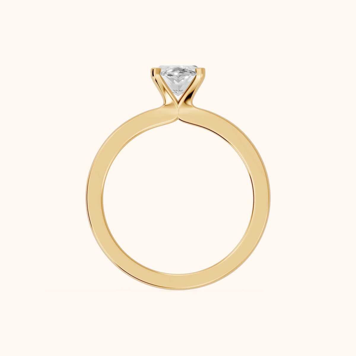 Matilda Cathedral Solitaire Marquise Diamond Engagement Ring in Yellow Gold - FingerView.webp
