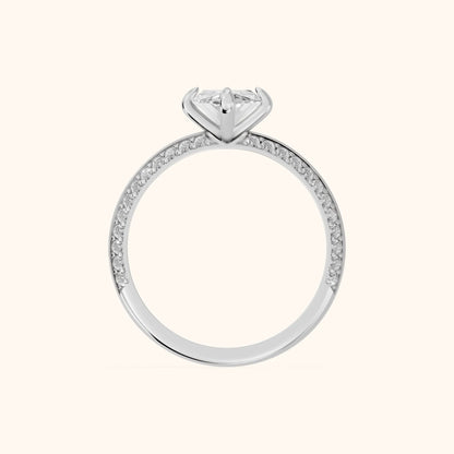 Meredith Knife Edge Pavé Marquise Diamond Engagement Ring in Platinum - FingerView.webp