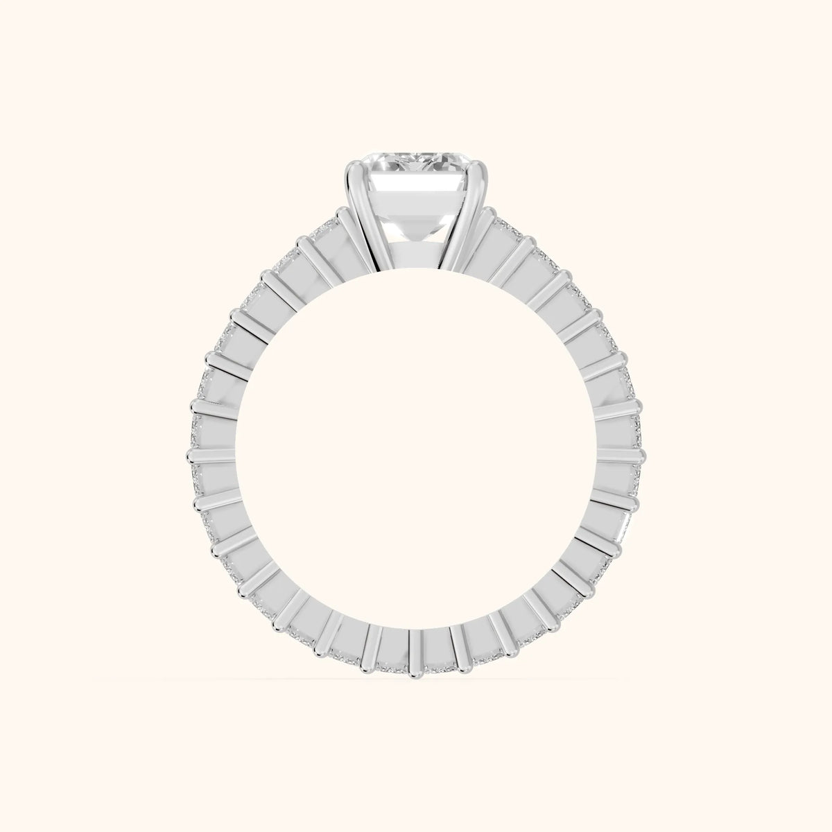 Mallory Shared Prong Emerald Diamond Engagement Ring in White Gold - FingerView.webp