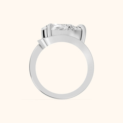 Ellery East-West Split Shank Pear Diamond Engagement Ring in White Gold - FingerView.webp