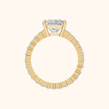 Mallory Shared Prong Princess Diamond Engagement Ring in Yellow Gold - FingerView.webp