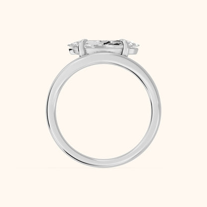 Seraphina Criss Cross Marquise Diamond Engagement Ring in Platinum - FingerView