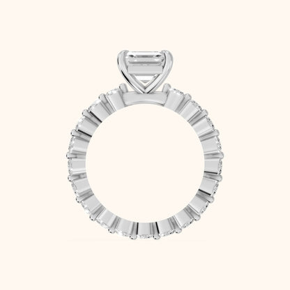 Piper Sidestone Asscher Diamond Engagement Ring in Platinum - FingerView.webp