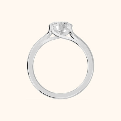 Nell Split Shank Solitaire Round Diamond Engagement Ring in Platinum - FingerView.webp