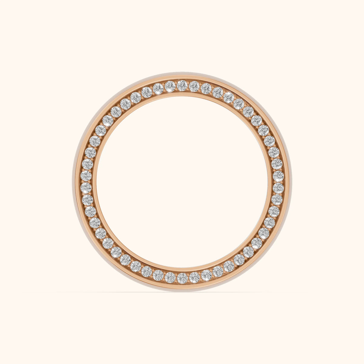 Kassia Micropavé Round Diamond Eternity Band in Rose Gold - FingerView