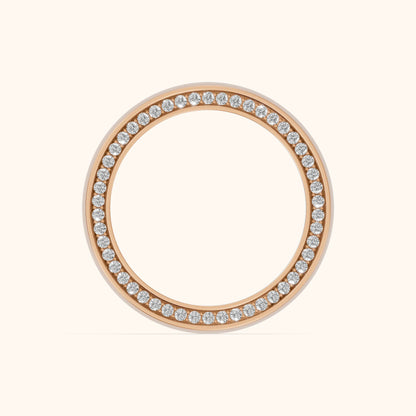 Kassia Micropavé Round Diamond Eternity Band in Rose Gold - FingerView