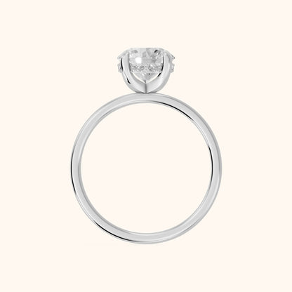 Charlotte Charm Solitaire Round Diamond Engagement Ring in Platinum - FingerView