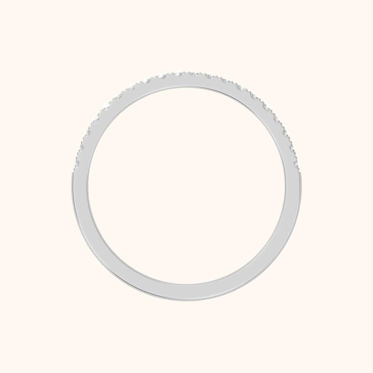 Anouk Micropavé Round Diamond Half Eternity Band in Silver - FingerView