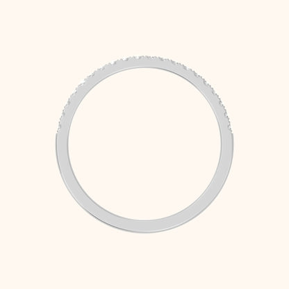Anouk Micropavé Round Diamond Half Eternity Band in Silver - FingerView