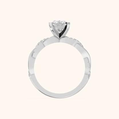 Primrose Pavé Twist Cushion Diamond Engagement Ring in Platinum - FingerView.webp