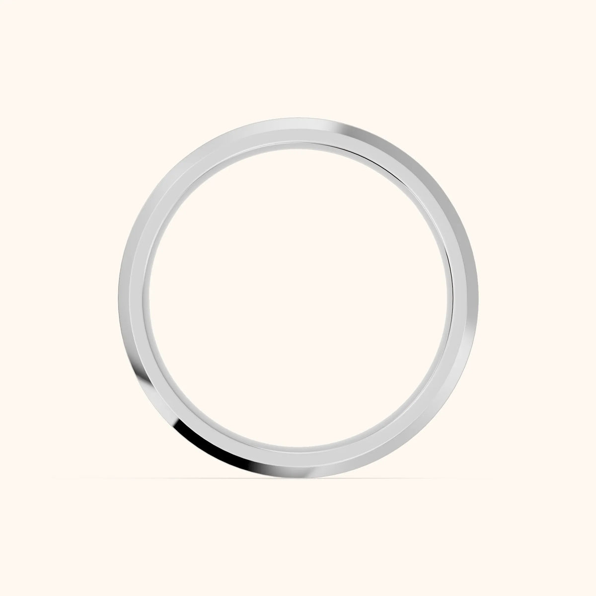 Reva Channel Set Round Diamond Wedding Band in Silver - FingerView