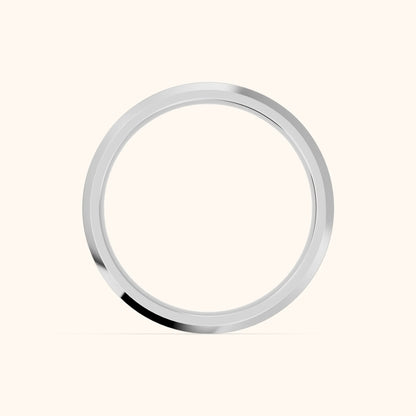 Reva Channel Set Round Diamond Wedding Band in Silver - FingerView