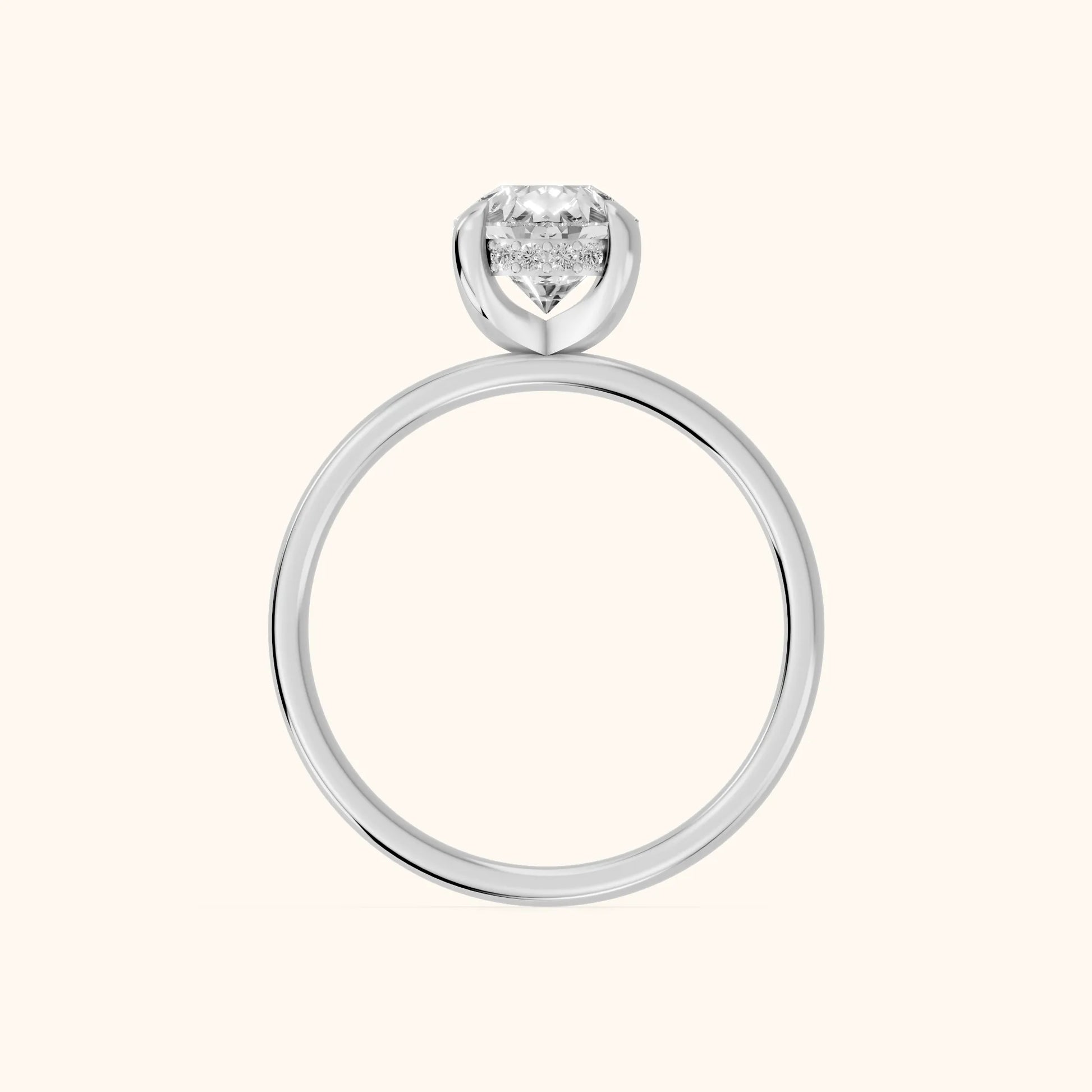 Charlotte Charm Solitaire Pear Diamond Engagement Ring in Platinum - FingerView