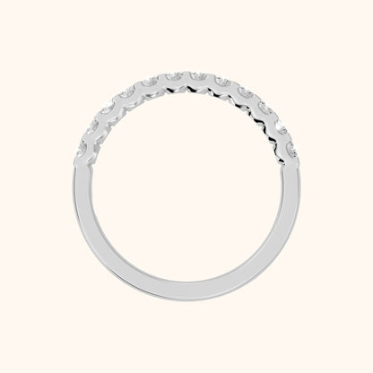 Chantal Shared Prong Round Diamond Half Eternity Band in Silver - FingerView