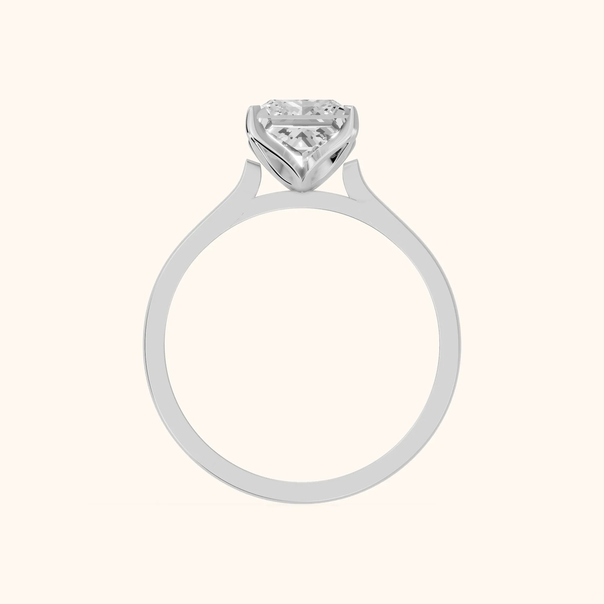 Isabella Bloom Solitaire Princess Diamond Engagement Ring in Silver - FingerView