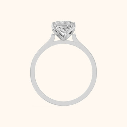 Isabella Bloom Solitaire Princess Diamond Engagement Ring in Silver - FingerView